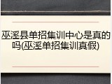 巫溪县单招集训中心是真的吗(巫溪单招集训真假)