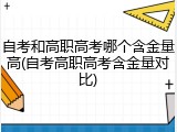 自考和高职高考哪个含金量高(自考高职高考含金量对比)