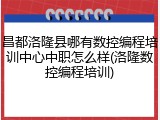 昌都洛隆县哪有数控编程培训中心中职怎么样(洛隆数控编程培训)