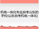 机电一体化专业自考山东的学校(山东自考机电一体化)