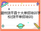 潮州饶平县十大单招培训学校(饶平单招培训)