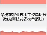攀枝花农业技术学校单招分数线(攀枝花农校单招线)