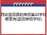 西安蓝田县的单招集训学校哪里有(蓝田单招学校)