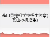 苍山县挖机学校招生简章(苍山挖机招生)