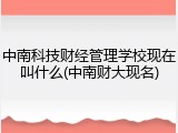 中南科技财经管理学校现在叫什么(中南财大现名)