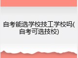 自考能选学校技工学校吗(自考可选技校)