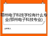 鄂州电子科技学校有什么专业(鄂州电子科技专业)