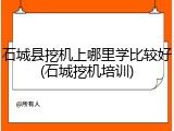石城县挖机上哪里学比较好(石城挖机培训)