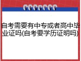 自考需要有中专或者高中毕业证吗(自考要学历证明吗)
