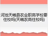 河池天峨县农业职高学校要住校吗(天峨农高住校吗)