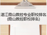湛江霞山数控专业职校排名(霞山数控职校排名)
