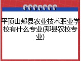 平顶山郏县农业技术职业学校有什么专业(郏县农校专业)
