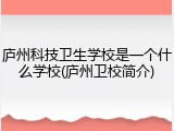 庐州科技卫生学校是一个什么学校(庐州卫校简介)