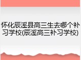 怀化辰溪县高三生去哪个补习学校(辰溪高三补习学校)