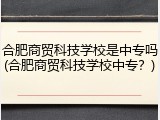 合肥商贸科技学校是中专吗(合肥商贸科技学校中专？)