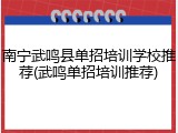 南宁武鸣县单招培训学校推荐(武鸣单招培训推荐)