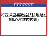 湘西泸溪县数控技校地址在哪(泸溪数控校址)