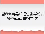 淄博高青县单招集训学校有哪些(高青单招学校)