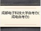 成都电子科技大学自考办(成电自考办)
