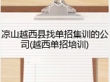 凉山越西县找单招集训的公司(越西单招培训)