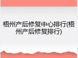 梧州产后修复中心排行(梧州产后修复排行)