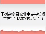 玉树杂多县农业中专学校哪里有(&ldquo;玉树农校地址&rdquo;)