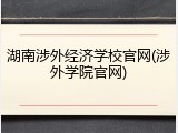 湖南涉外经济学校官网(涉外学院官网)
