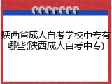 陕西省成人自考学校中专有哪些(陕西成人自考中专)