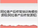阿拉善产后修复培训有哪些课程(阿拉善产后修复课程)