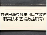 甘孜巴塘县哪里可以学数控职高技术(巴塘数控职高)