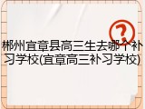 郴州宜章县高三生去哪个补习学校(宜章高三补习学校)