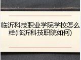 临沂科技职业学院学校怎么样(临沂科技职院如何)