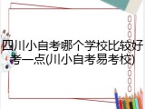 四川小自考哪个学校比较好考一点(川小自考易考校)