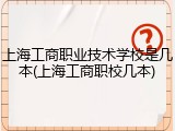 上海工商职业技术学校是几本(上海工商职校几本)