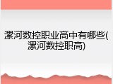 漯河数控职业高中有哪些(漯河数控职高)