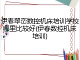 伊春翠峦数控机床培训学校哪里比较好(伊春数控机床培训)