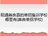 昭通彝良县的单招集训学校哪里有(彝良单招学校)