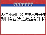 大连沙河口数控技术专升本对口专业(大连数控专升本)