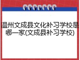 温州文成县文化补习学校是哪一家(文成县补习学校)