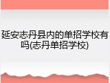 延安志丹县内的单招学校有吗(志丹单招学校)