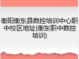 衡阳衡东县数控培训中心职中校区地址(衡东职中数控培训)
