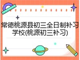 常德桃源县初三全日制补习学校(桃源初三补习)