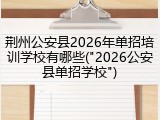 荆州公安县2026年单招培训学校有哪些("2026公安县单招学校")