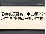 常德桃源县高三生去哪个补习学校(桃源高三补习学校)