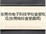 东莞市电子科技学校食堂吃瓜(东莞电校食堂趣闻)