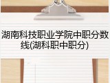湖南科技职业学院中职分数线(湖科职中职分)