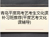 青岛平度高考艺考生文化课补习班推荐(平度艺考文化课辅导)