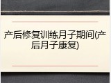 产后修复训练月子期间(产后月子康复)