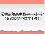 常德武陵高中数学一对一补习(武陵高中数学1对1)