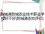 防城港防城农业技术职业学校好不好(防城港农校评价)